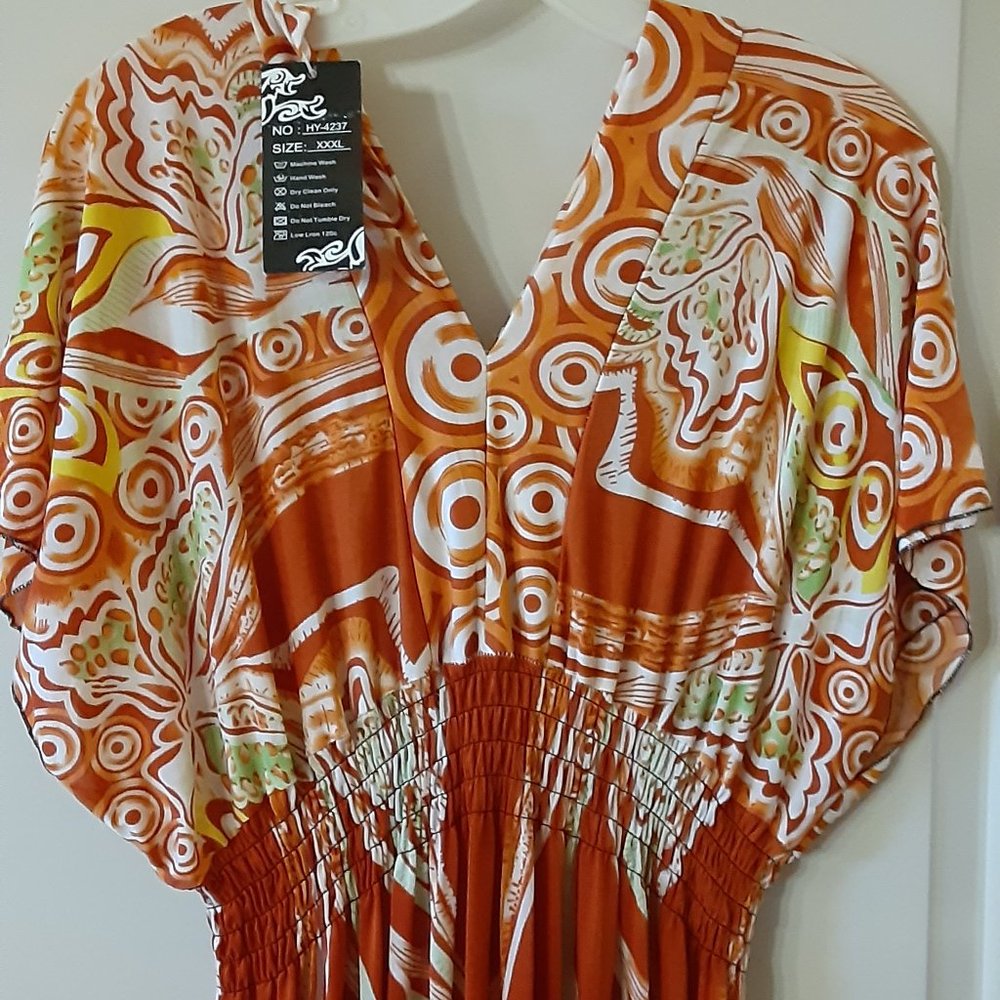 HotsWing "Y" V-Neck Caramel Maxi Dress -XXXL